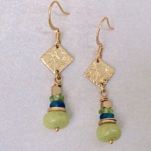 New handcrafted peridot apatite Earrings